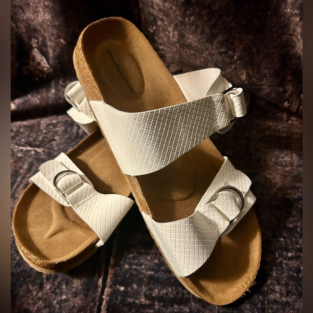 Cloudwalkers White Suzie Sandals - Size 10W Womens